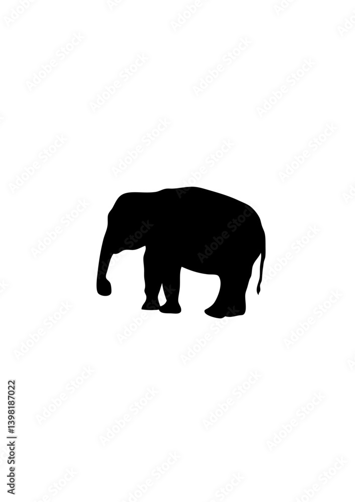 Fototapeta premium elephant silhouette ombre dessin