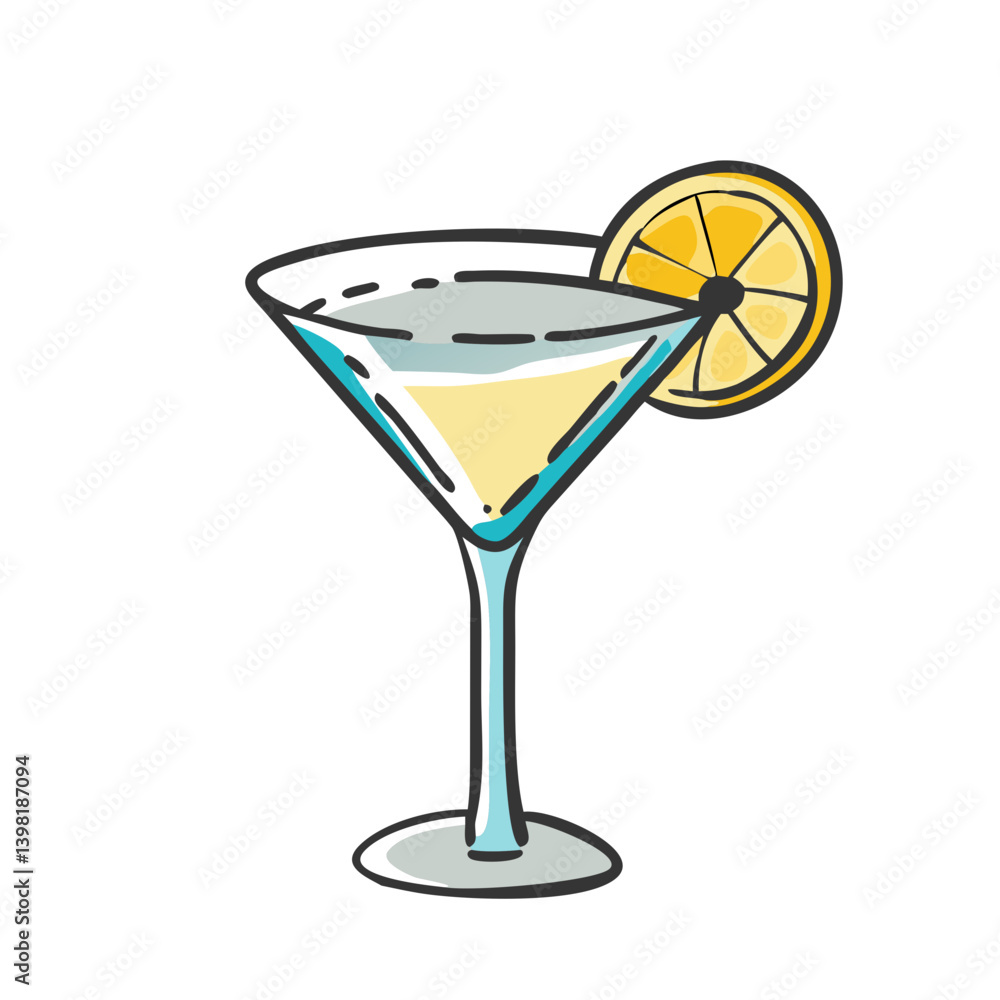 martini glass with lemon twist icon martini glass with lemon twist icon
