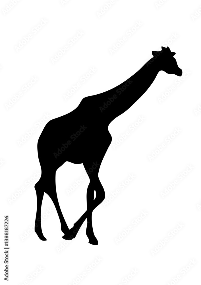 Fototapeta premium girafe silhouette ombre dessin