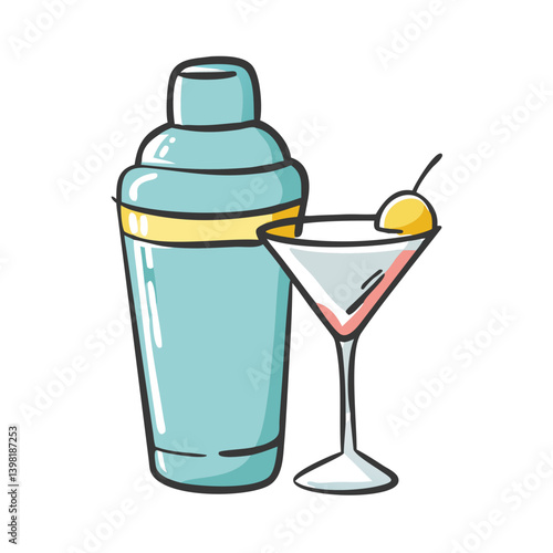 martini shaker icon, martini shaker vector illustration-simple illustration of martini shaker, perfect for martini shaker logos and icons