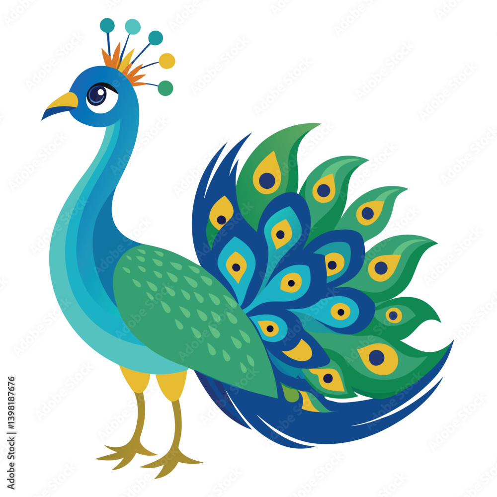 Fototapeta premium Peacock isolated on white background