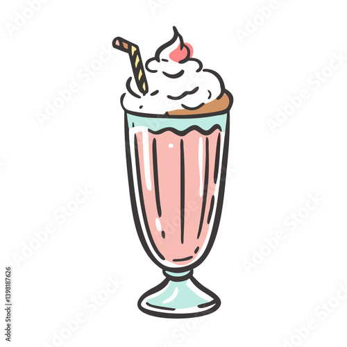 milkshake with whipped cream icon, milkshake with whipped cream vector illustration-simple illustration of milkshake with whipped cream, perfect for milkshake with whipped cream logos and icons