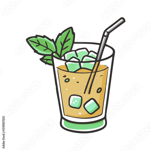 mint julep icon, mint julep vector illustration-simple illustration of mint julep, perfect for mint julep logos and icons