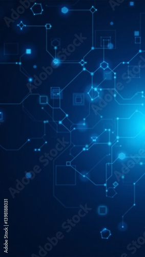 A futuristic illustration of a digital circuit board in shades of blue