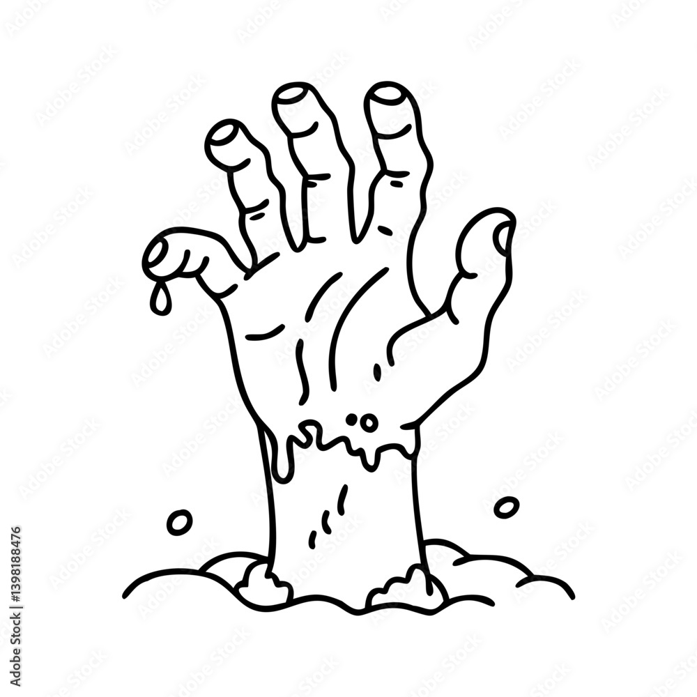 Obraz premium zombie hand icon, zombie hand vector illustration-simple illustration of zombie hand, perfect for zombie hand logos and icons