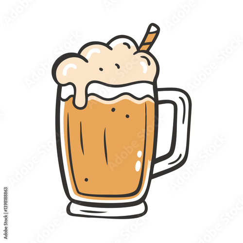 root beer float icon, root beer float vector illustration-simple illustration of root beer float, perfect for root beer float logos and icons