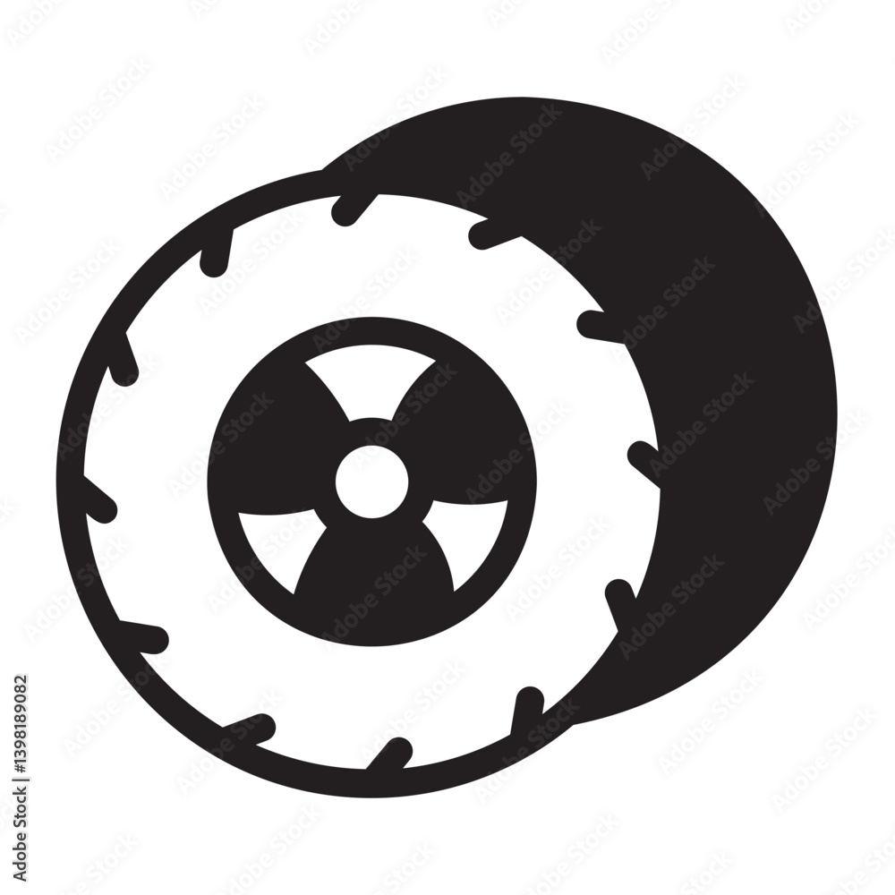 Fototapeta premium Wheel glyph icon