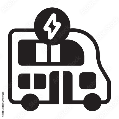 double decker bus glyph icon
