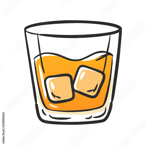 whiskey glass icon, whiskey glass vector illustration-simple illustration of whiskey glass, perfect for whiskey glass logos and icons