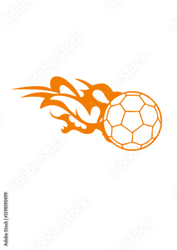ballon handball flamme logo club