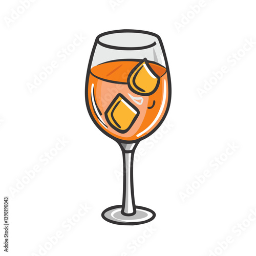 aperol spritz icon, aperol spritz vector illustration-simple illustration of aperol spritz, perfect for aperol spritz logos and icons