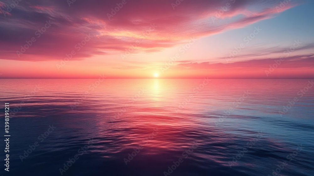 Fototapeta premium Serene sunset over calm ocean