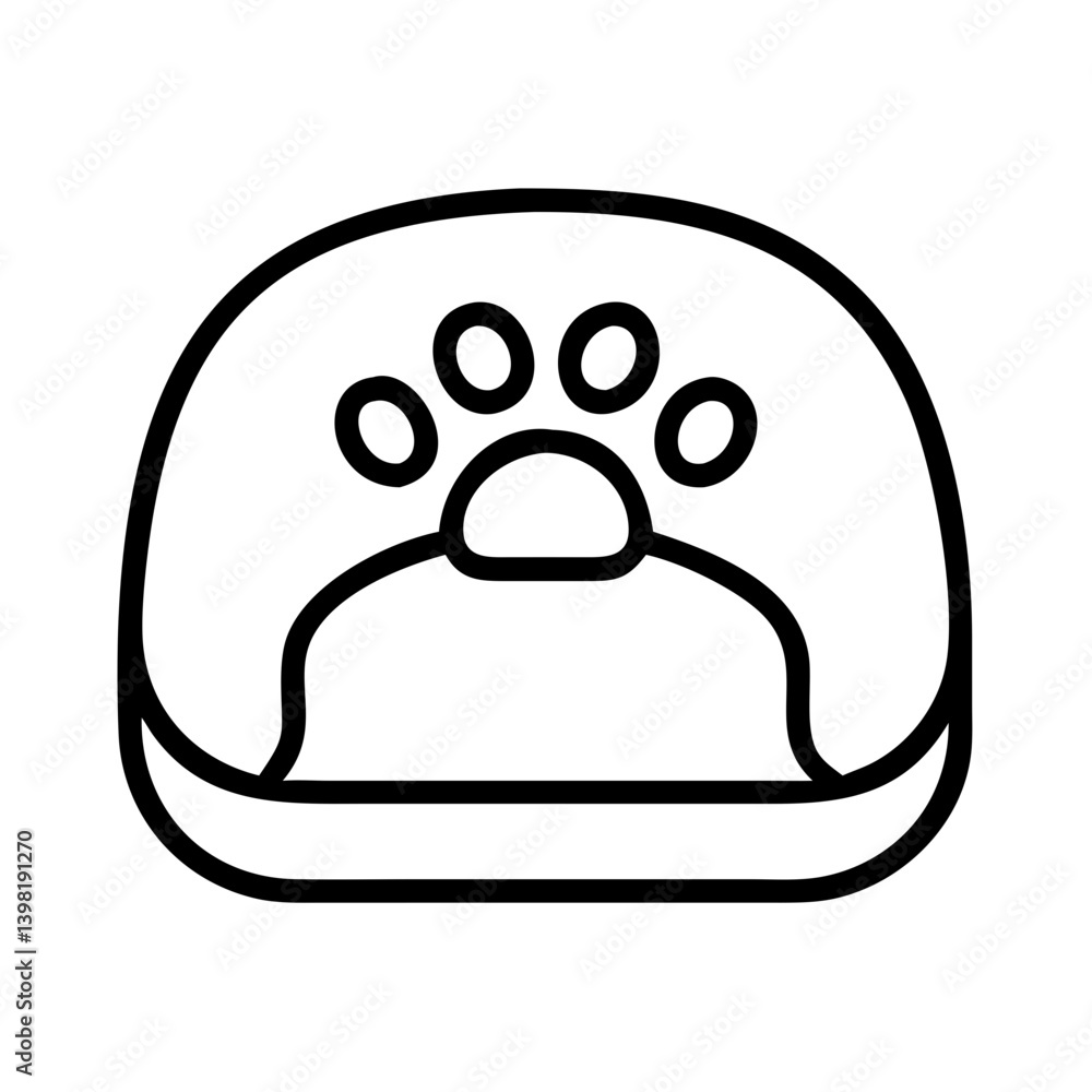 Isolated pet bed vector graphic for comfortable pet rest and relaxation concept art Isolated pet bed vector graphic for comfortable pet rest and relaxation concept art