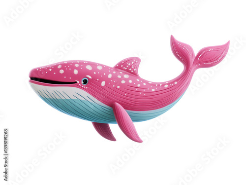 Big whale illustration isolated on transparent background. generative Ai.