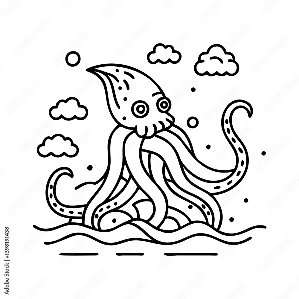 Obraz premium kraken icon, kraken vector illustration-simple illustration of kraken, perfect for kraken logos and icons