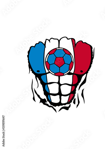handball France drapeau corps muscle dechire