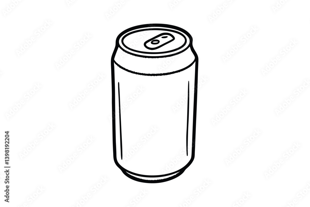 A black and white line art drawing of a soda can.eps A black and white line art drawing of a soda can.eps