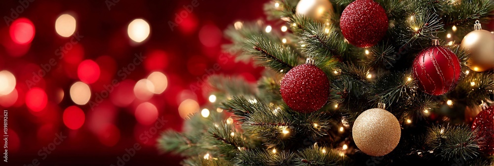 Christmas tree with lights and ornaments Christmas tree with lights and ornaments