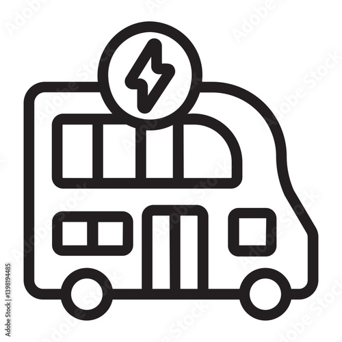 double decker bus glyph icon