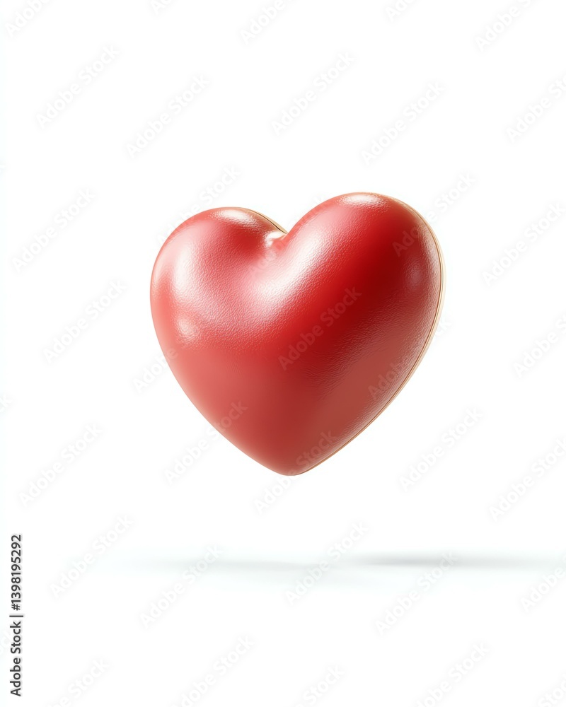 A glossy red heart symbol representing love. A glossy red heart symbol representing love.