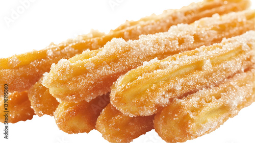 Sugarcoated Churros with closeup shot.