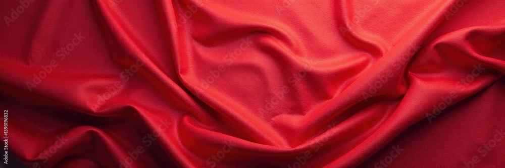 Obraz premium Subtle sheen, aged red cloth; panoramic view Seamless repeat , old, wide