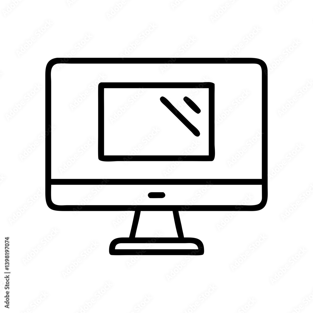 Modern desktop computer screen display vector icon technology and electronics Modern desktop computer screen display vector icon technology and electronics