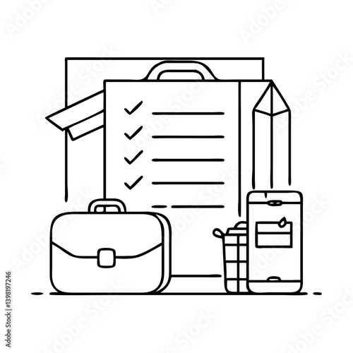 packing list icon, packing list vector illustration-simple illustration of packing list, perfect for packing list logos and icons