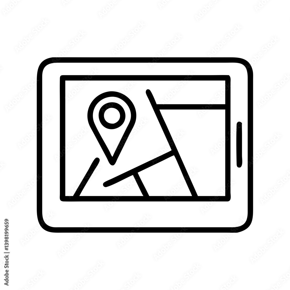 Navigation device gps map location route direction travel destination icon vector Navigation device gps map location route direction travel destination icon vector