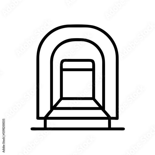 Tunnel entrance icon design, archway vector illustration, gateway passage symbol art