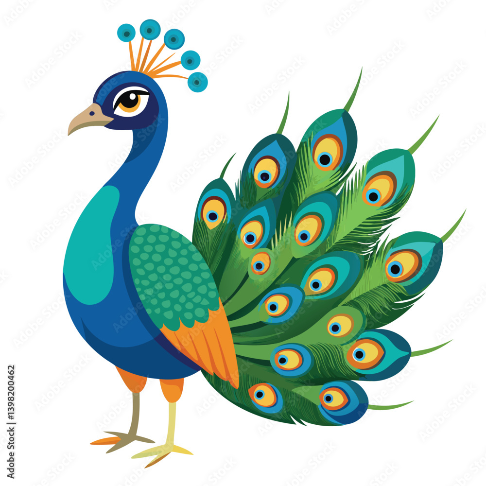 Obraz premium Peacock isolated on white background