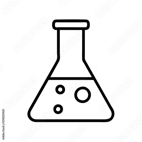 Laboratory glassware experiment flask outline icon for science and chemistry use
