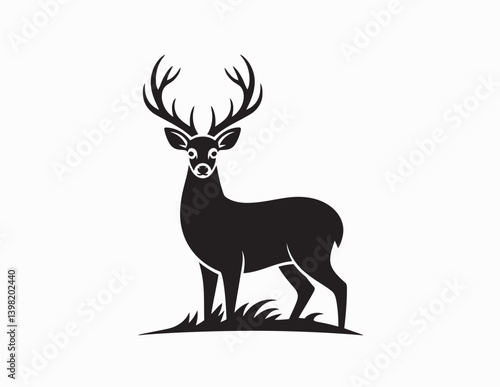 Whitetail Deer vector silhouette