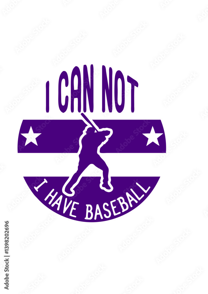 Fototapeta premium baseball i can not citation logo