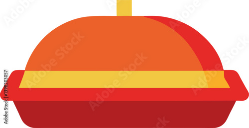 vector illustration of a red and yellow sponge cake