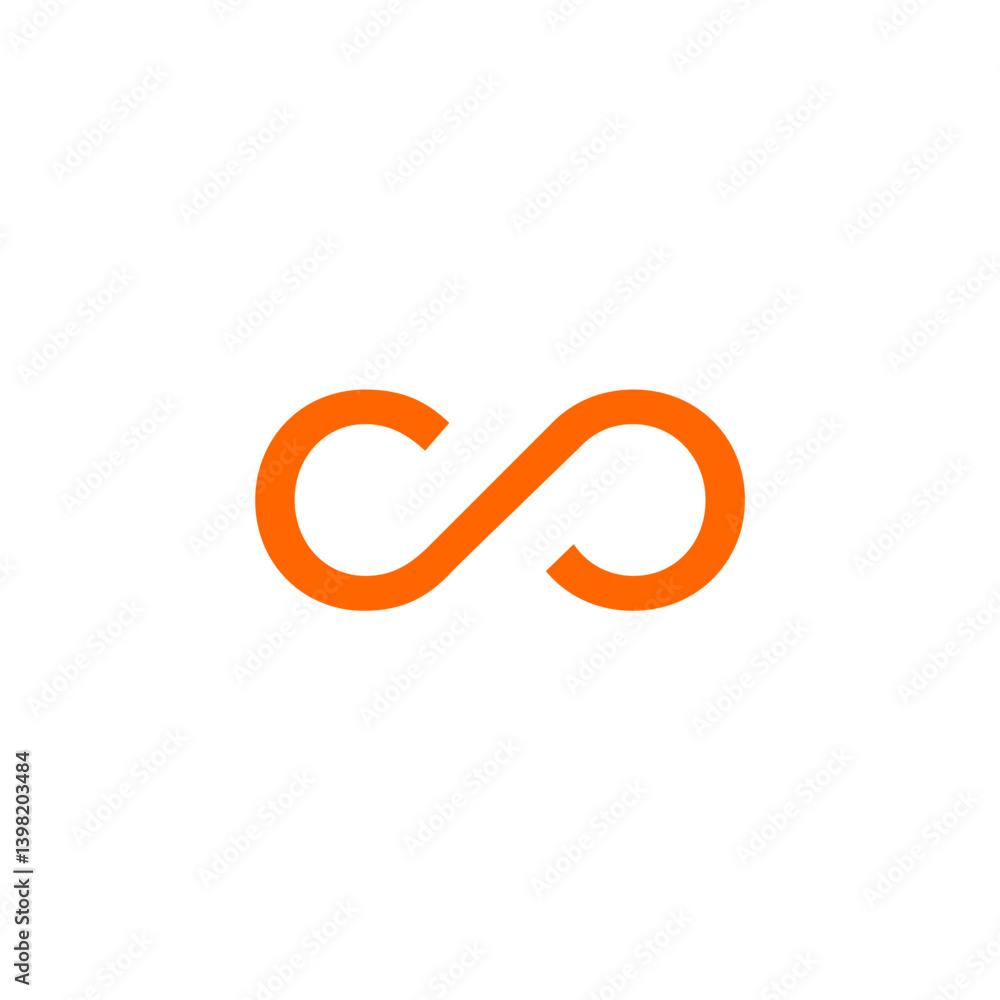 Orange Infinity Symbol on White Background