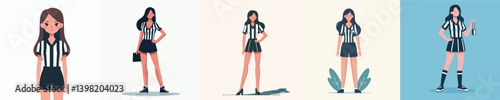 vector collection of women in referee costumes