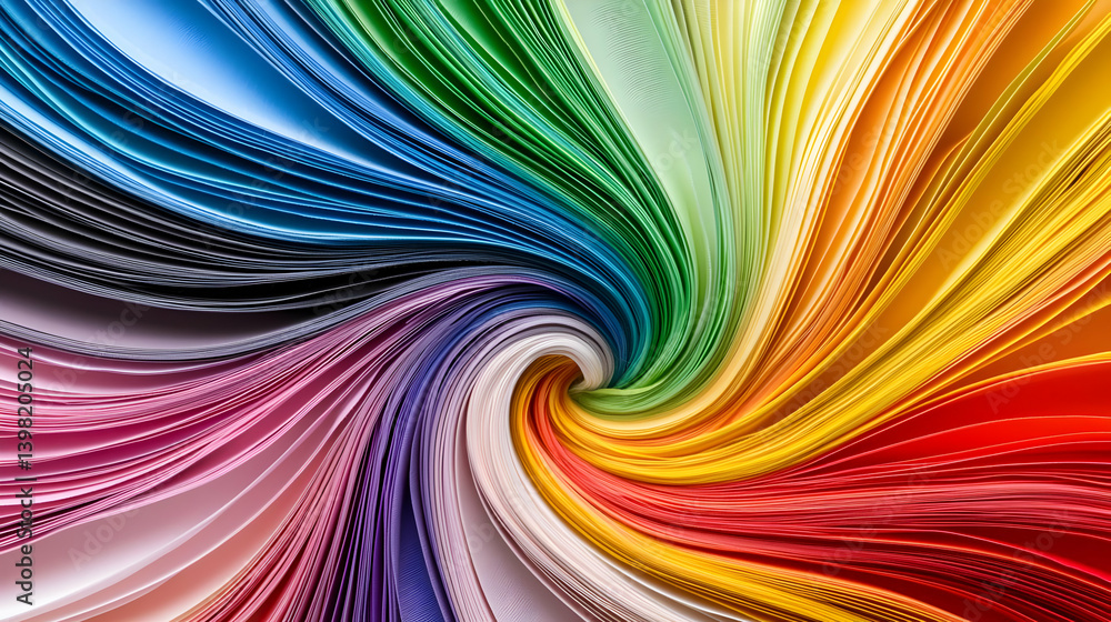 Naklejka premium Colorful Spiral Design From Paper Sheets