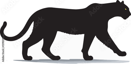 Black Panther Silhouette Vector, Wild Cat Clipart PNG Design