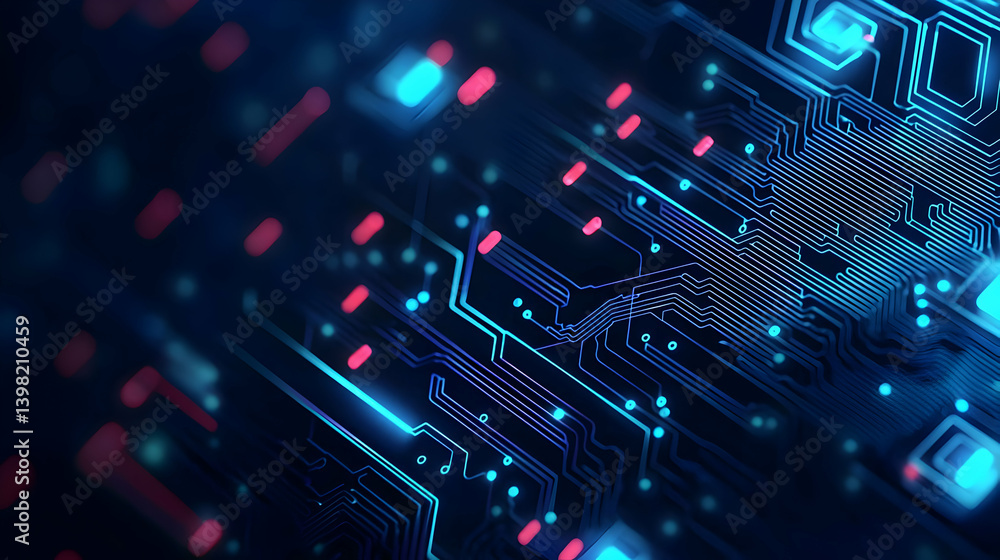 Abstract Futuristic Circuit Board Design