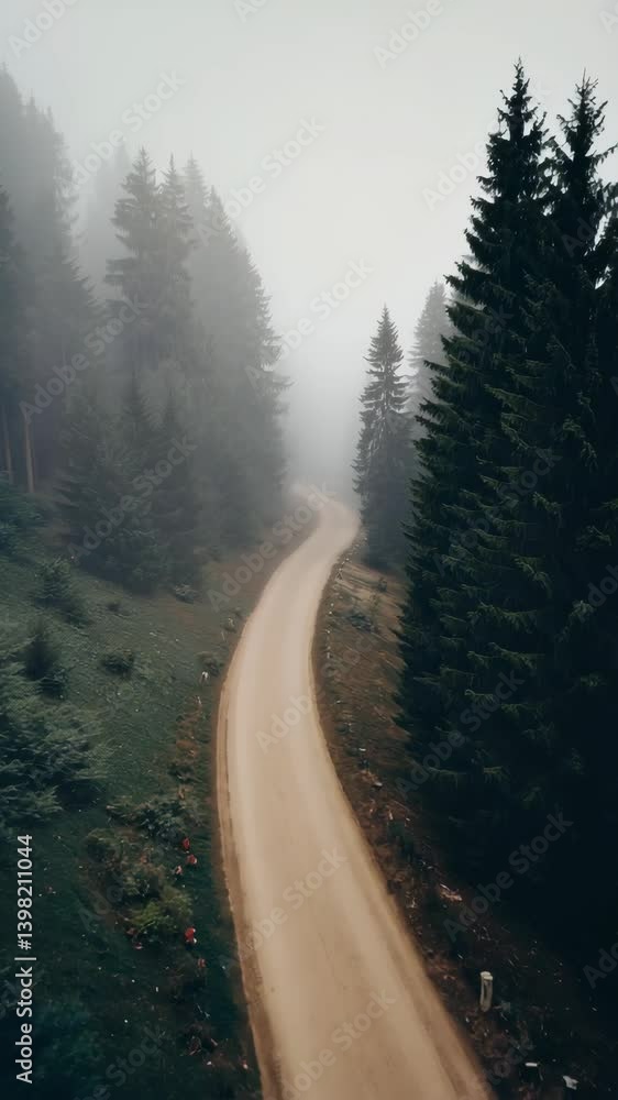 foggy forest road winding through pine trees in a peaceful natural landscape, soft misty atmosphere, tranquil travel journey, adventure in the wilderness foggy forest road winding through pine trees in a peaceful natural landscape, soft misty atmosphere, tranquil travel journey, adventure in the wilderness