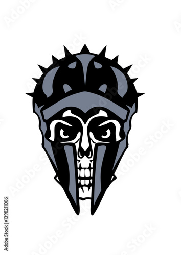 Tete de mort casque gladiateur crane