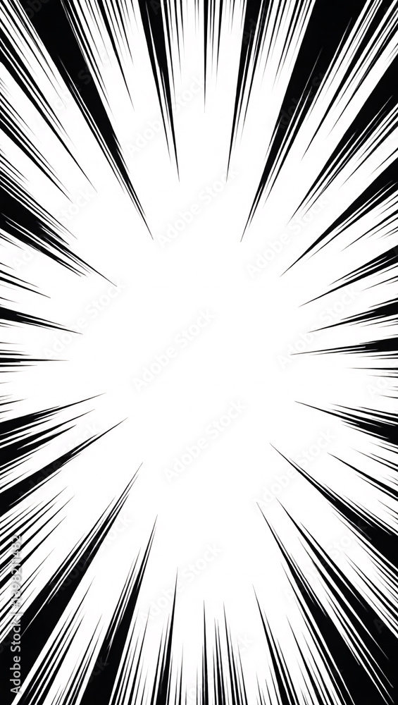 Naklejka premium Abstract black and white comic style explosion