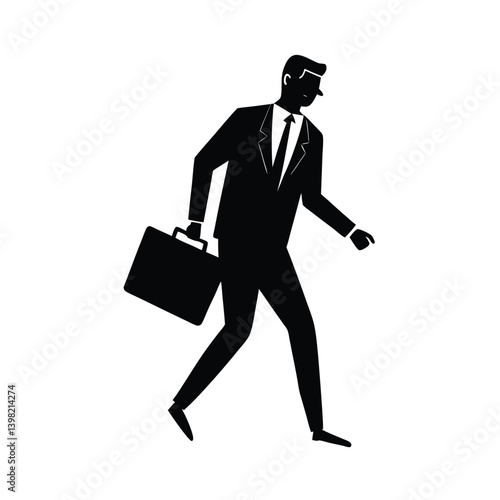businessperson briefcase vector art silhouette