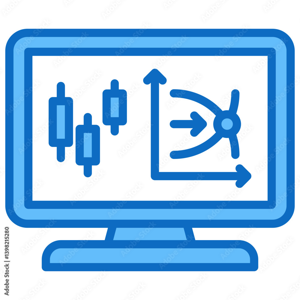 Break Even Point Icon Financial Projection and Management Blue Fill Design Vector Concept Break Even Point Icon Financial Projection and Management Blue Fill Design Vector Concept