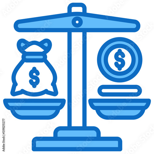 Balance Icon Financial Projection and Management Blue Fill Design Vector Concept