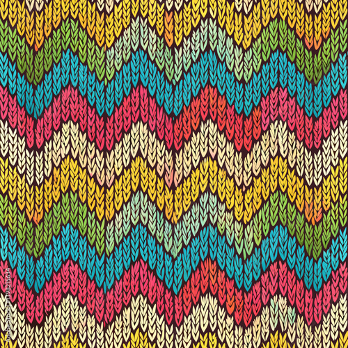 Colorful Seamless Knitted Texture Pattern – Bright Yarn Backgrounds
