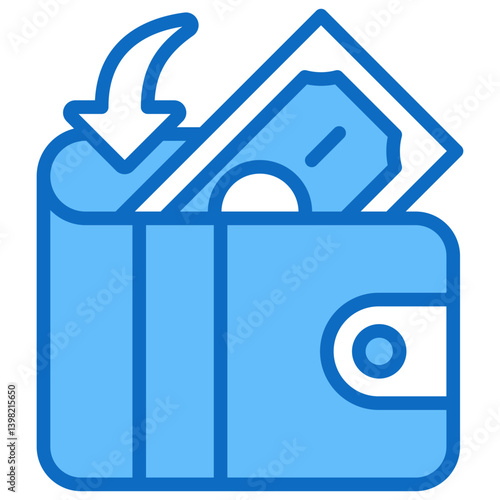 Income Icon Financial Projection and Management Blue Fill Design Vector Concept
