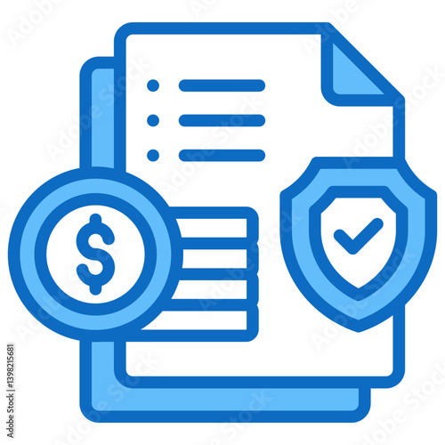 Liability Icon Financial Projection and Management Blue Fill Design Vector Concept