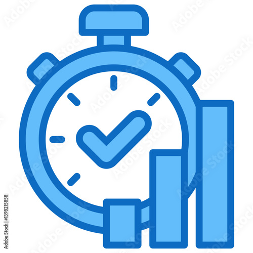 Performance Icon Financial Projection and Management Blue Fill Design Vector Concept